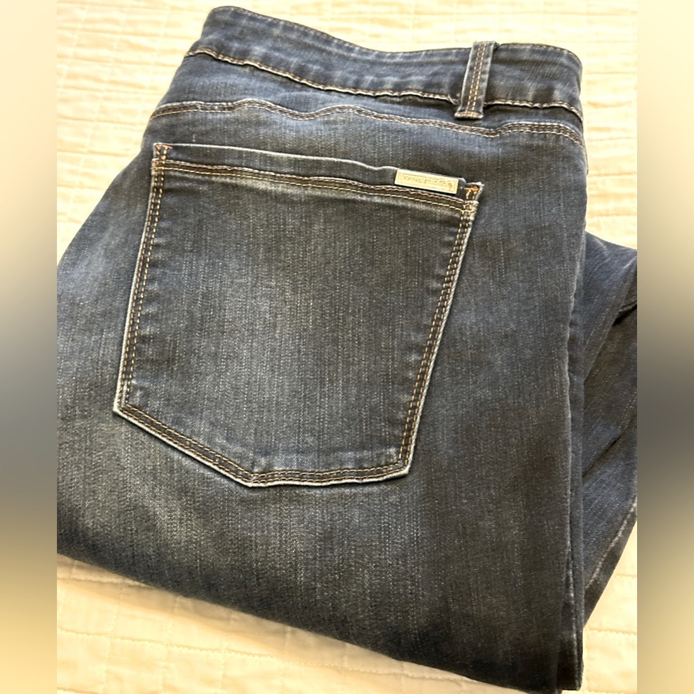WHBM Skinny Leg Dark distressed denim. Size 12R